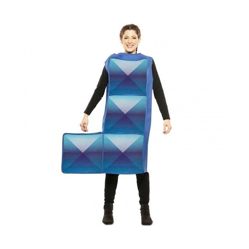 Disfraz pieza de tetris J azul adulto