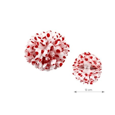 Flor para pelo sevilla blanca lunares rojos 13 cm 8433584134038 13403