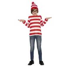 Camisa y gorro rayas blancas y rojas wally tallas infantil 8434077777794 77779