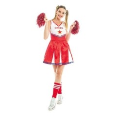 Disfraz animadora rojo y blanco Cheerleader para mujer tallas 8433584236442 23644