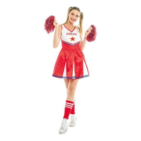 Disfraz animadora rojo y blanco Cheerleader para mujer tallas 8433584236442 23644