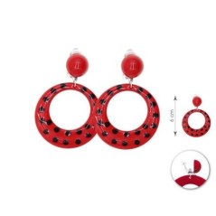 Pendientes sevillana rojo con lunares negros 8433584901623 90162