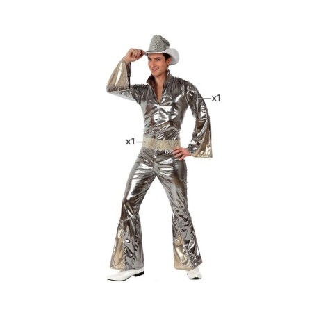 Disfraz disco dancer plateado para hombre tallas 8422259103820 10382