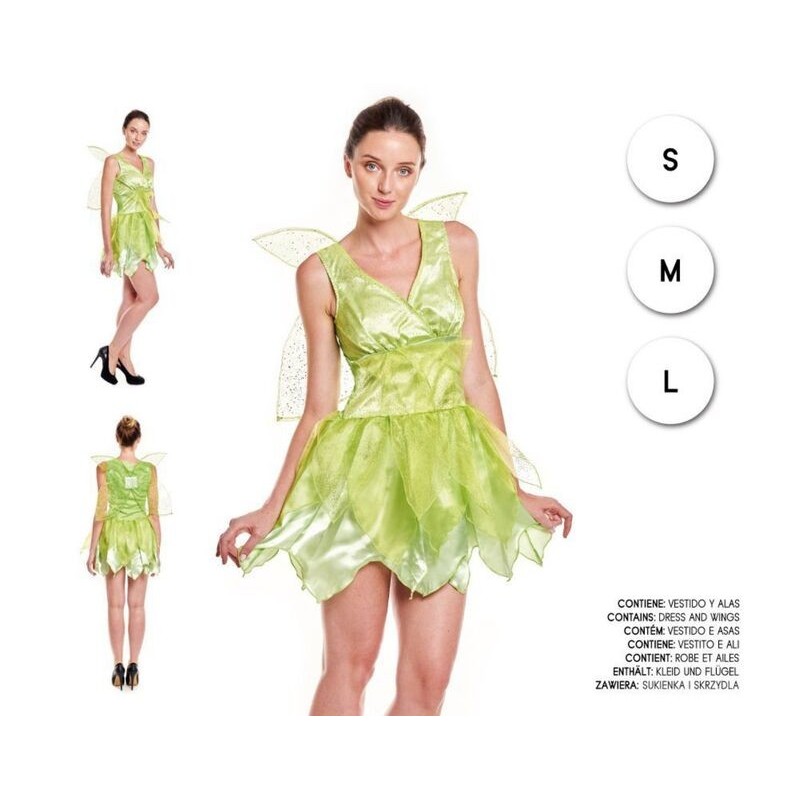 Disfraz hada verde similar campanilla mujer