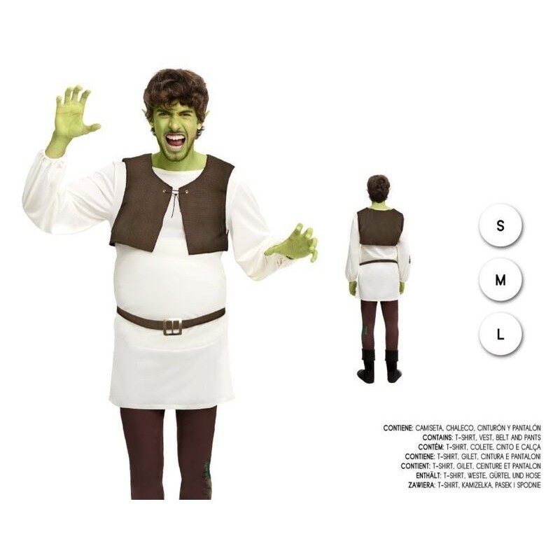 Disfraz ogro verde similar shrek hombre tallas