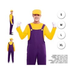 Disfraz fontanero morado tallas adulto 8433584273942 27394