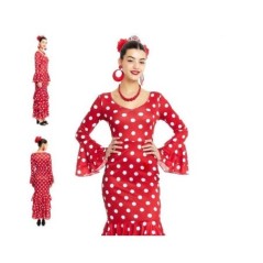Disfraz vestido sevillanas rojo lunar blanco mujer 8433584258550 25855