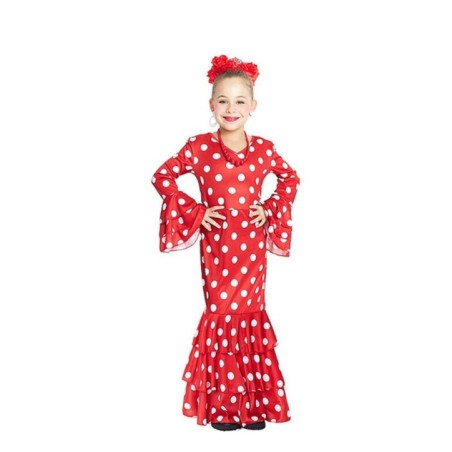 Disfraz vestido sevillanas rojo lunar blanco nina 8433584258598 25859