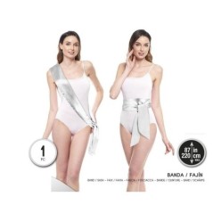 Banda o fajin plata 210 x9 cm 8433584530656 53065