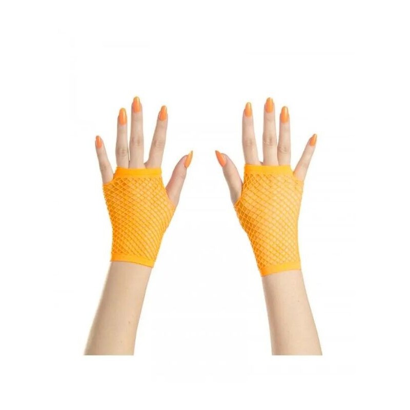 Guantes rejilla naranja cortos