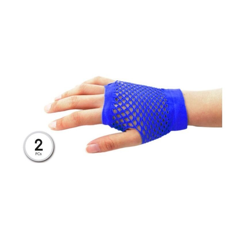 Guantes rejilla azules cortos