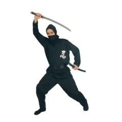 Disfraz ninja negro para adulto barato guerrero Talla L 8434077800256 80025