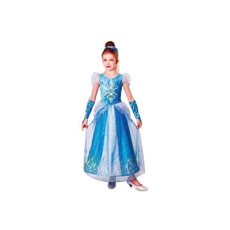 Disfraz princesa azul del hielo niña