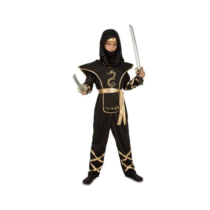 Disfraz Ninja negro dragon talla 5-6 años