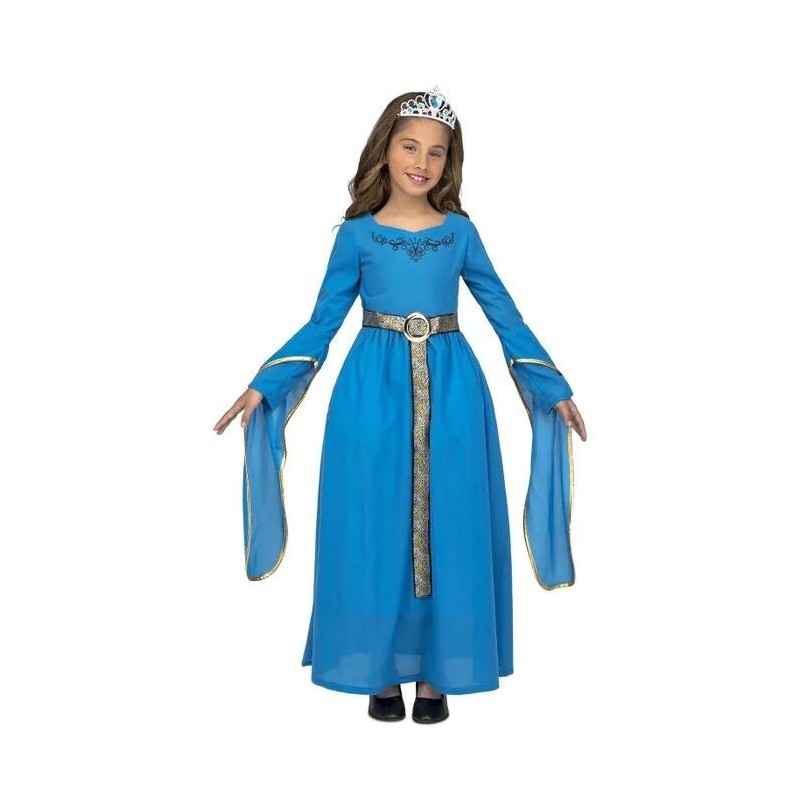 Disfraz princesa medieval azul infantil tallas