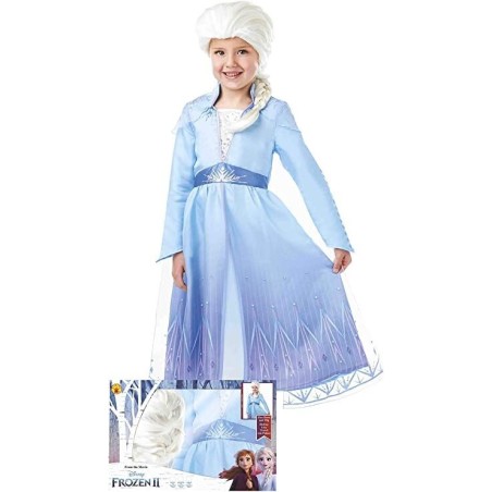 Disfraz Elsa de Frozen con peluca en caja talla 5 6 anos 883028396696 300631 M