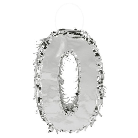 Pinata numero en plata para cumpleanos 25 cm 8712026309907 30990