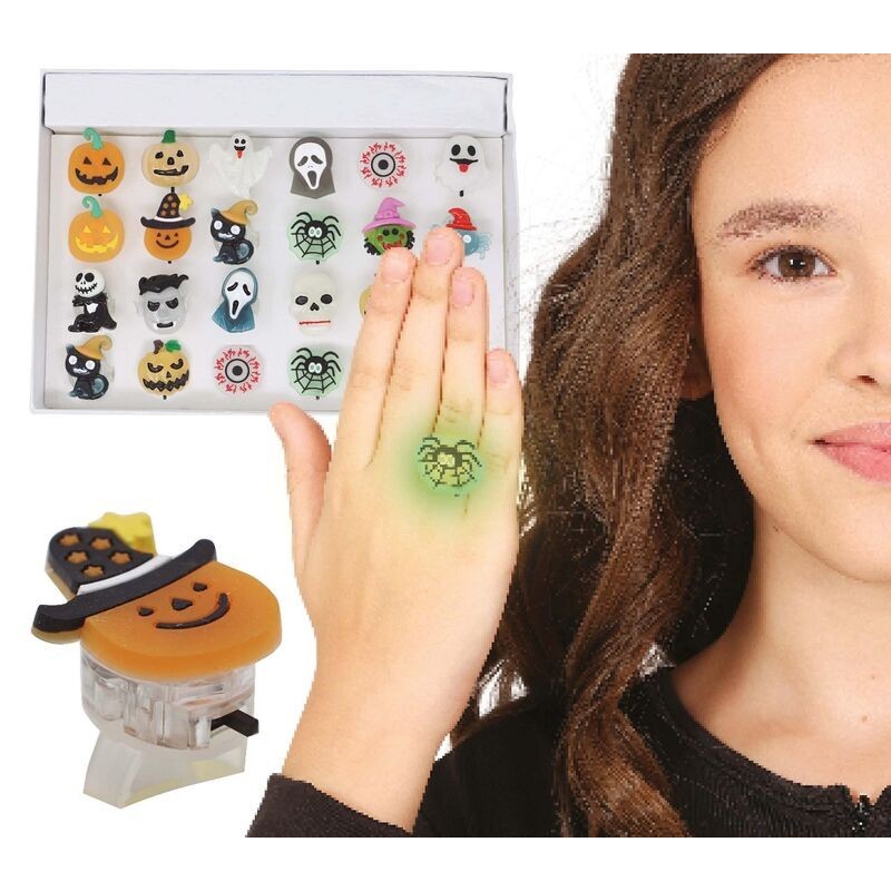 Anillo halloween con luz 1 ud