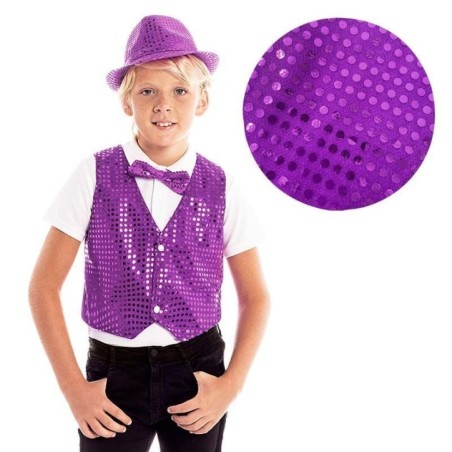 Chaleco lentejuelas morado infantil tallas 8433584317813 31781