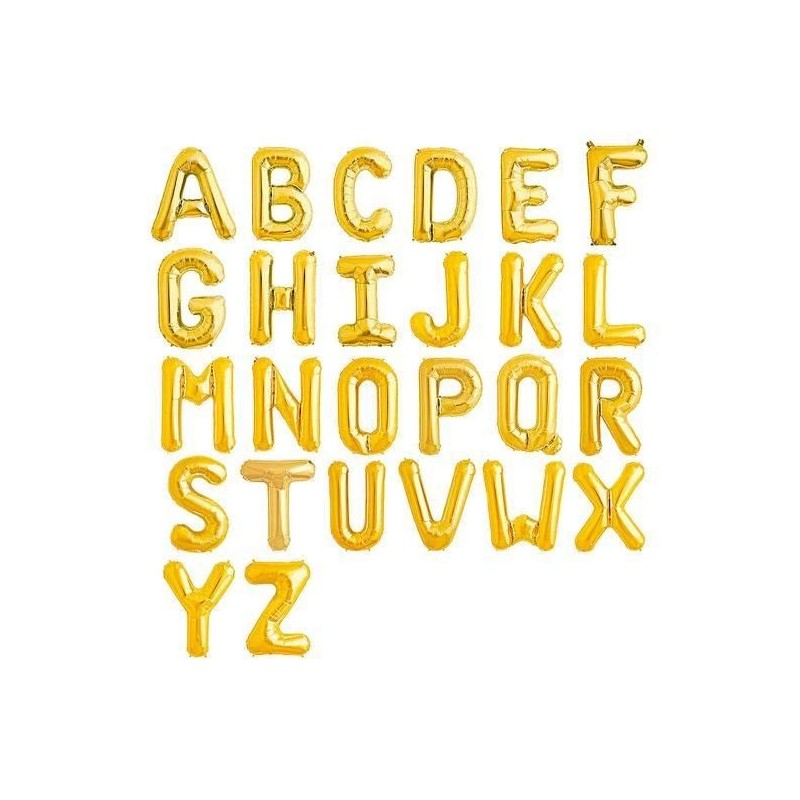 Globo letra para helio o aire color oro 66 cm