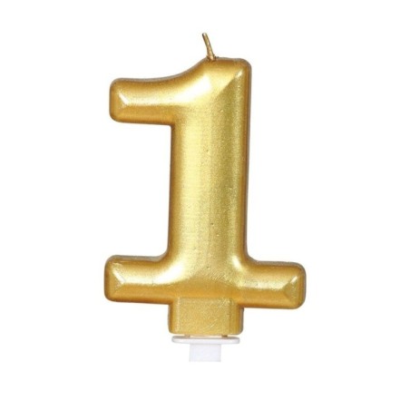 Vela numero oro 8 cm