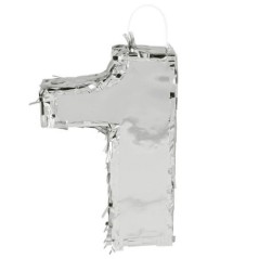 Piñata numero en plata cumpleaños 25 cm