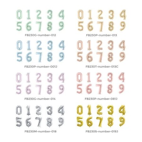 Globo numero 72 cm foil helio o aire varios colores