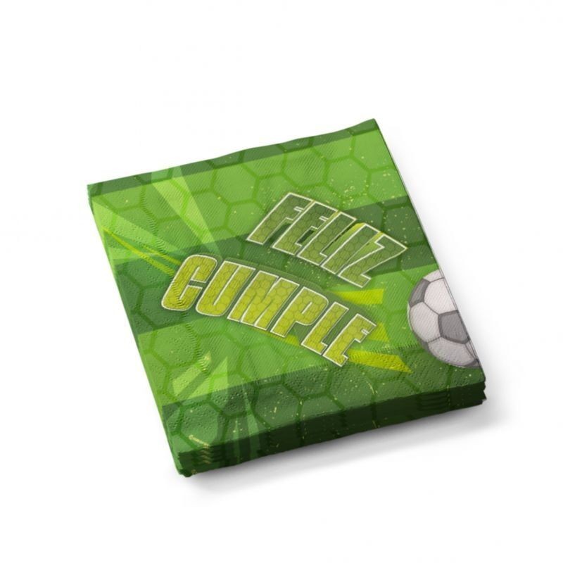 Servilletas cumpleaños futbol 12 uds 33 cm