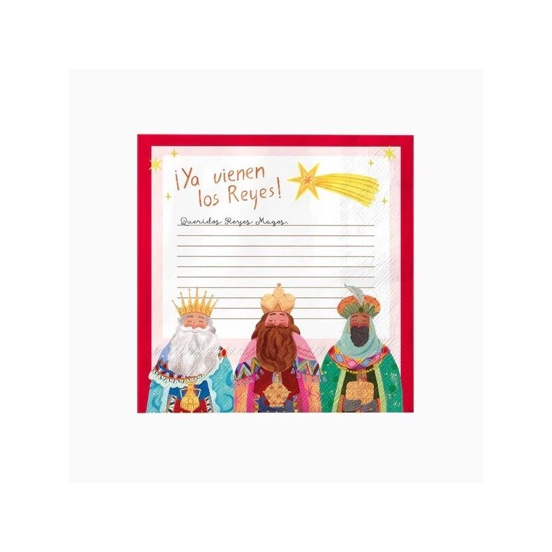 Servilletas Carta de Reyes Magos 30 uds 33 cm