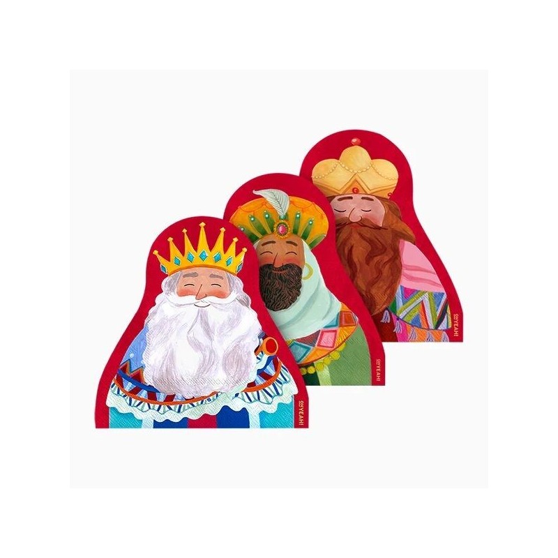 Servilletas forma Reyes Magos 30 uds 33 cm