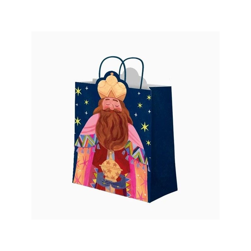 Bolsa de regalo Rey Gaspar grande 30x10x42 cm