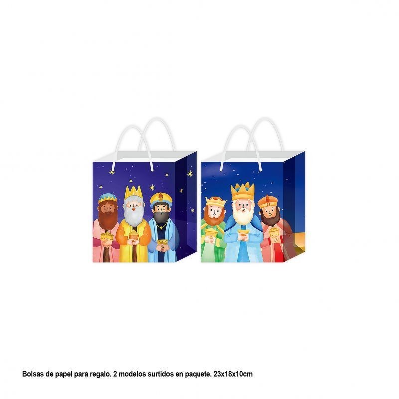 Bolsa regalo navidad Reyes Magos 23x18x11 cm