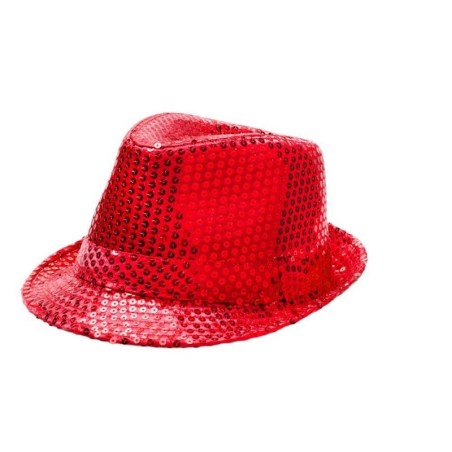 sombrero ganster lentejuelas rojo adulto 18376 8433584183760