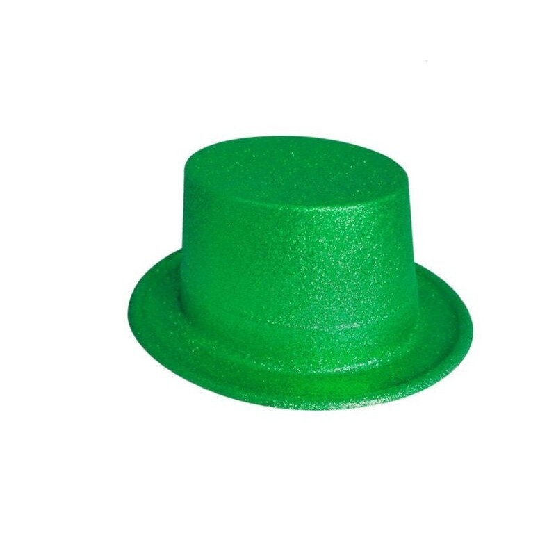 Chistera verde con purpurina