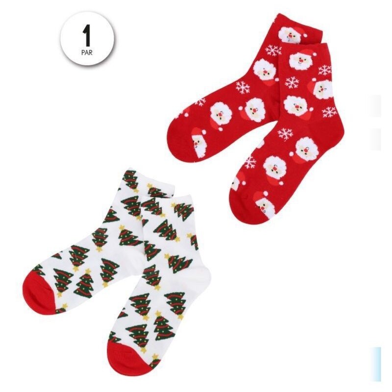 Calcetines navideños rojo o blanco 36-41 un par