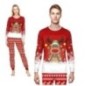 Pijama navideño rojo reno adulto unisex
