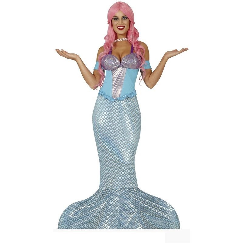 Disfraz sirena azul sirenita mujer talla
