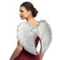 Alas plumas plateadas Glam 55x50 cm