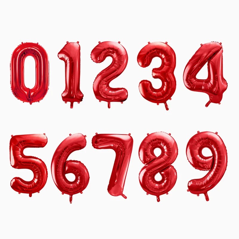 Globo numero rojo 86 cm foil helio o aire