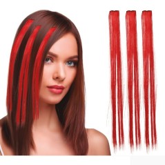 Mechones para el pelo de 50 cm 3 uds elige colorç -Tus Disfraces