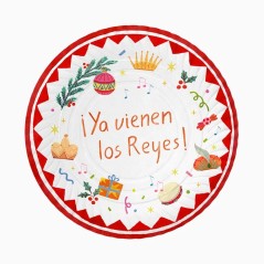 Bandeja Reyes magos Ya vienen los reyes carton 2 uds 30 cm-Tus disfraces