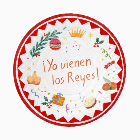 Bandeja Reyes magos Ya vienen los reyes carton 2 uds 30 cm-Tus disfraces