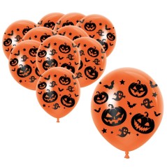 Globos naranjas calabazas 10 uds 30 cm-TusDisfraces