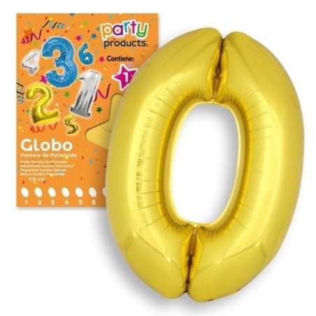 Globo numero oro 110 cm helio o aire Tus disfraces baratos