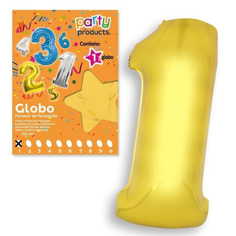 Globo numero oro 110 cm helio o aire