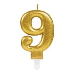 Vela oro metalica numero para tarta cumpleaños Tus disfraces baratos