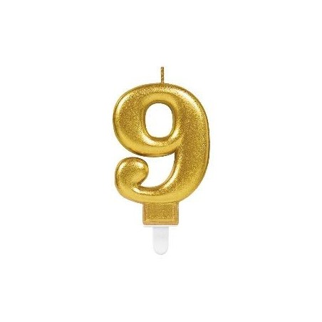 Vela oro metalica numero para tarta cumpleaños Tus disfraces baratos