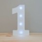 Numero en madera blanca con luz led 16 cm