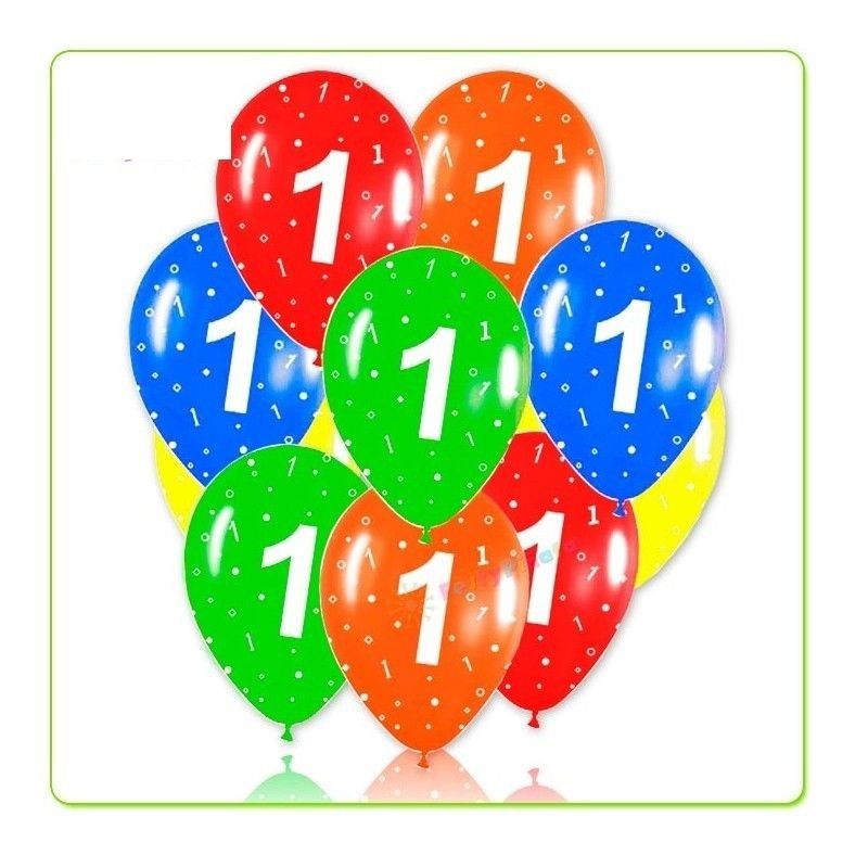 Globo latex impreso con numero 30 cm 10 unidades