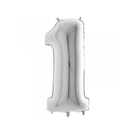 Globo numero plata 66 cm